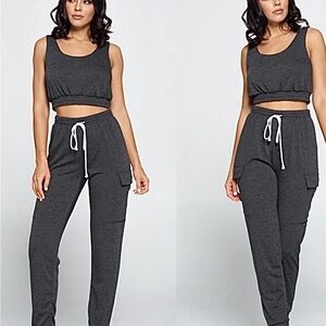 WinWin Gray Track Pants Relaxed Fit Joggers